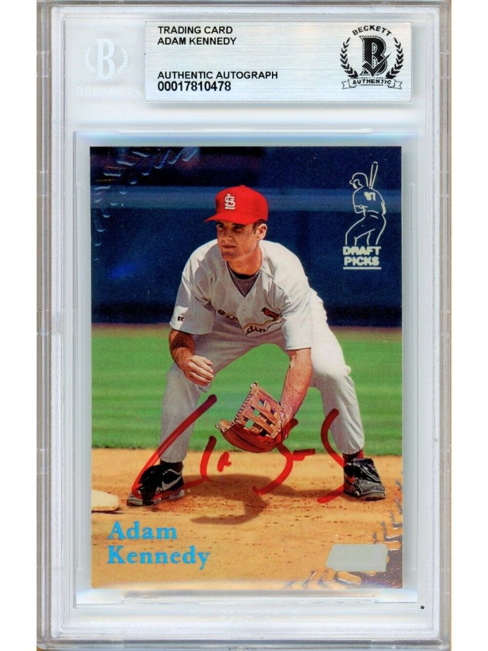 Adam Kennedy Signed 1998 Stadium Club #393 Card Slabbed Cardinals